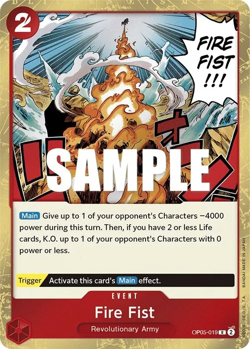 Carte One Piece anglaise OP05-019 Fire Fist