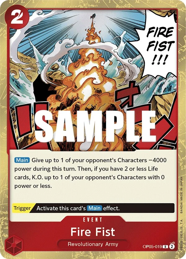 Carte One Piece anglaise Fire Fist OP05-019 R