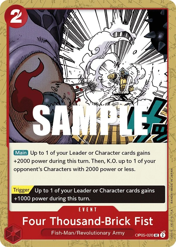 Carte One Piece anglaise Four Thousand-Brick Fist OP05-020 UC