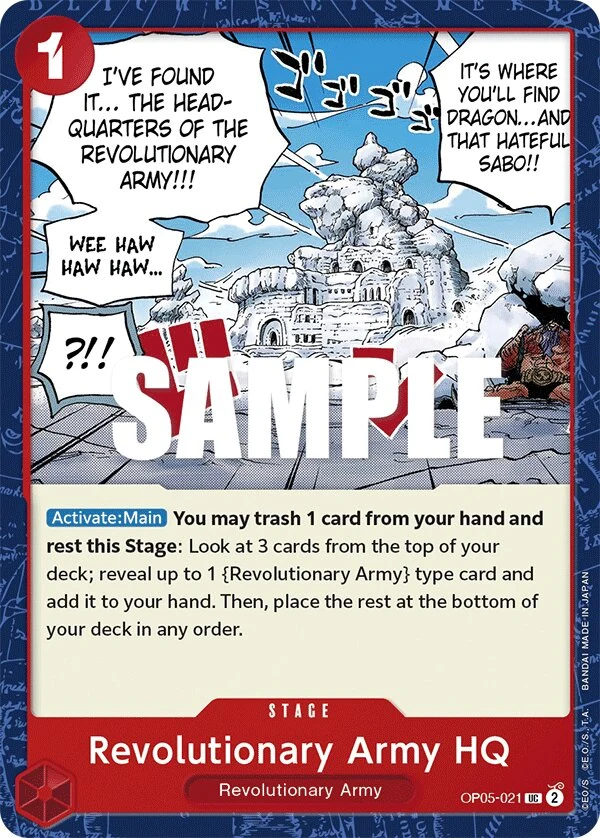 Carte One Piece anglaise Revolutionary Army HQ OP05-021 UC