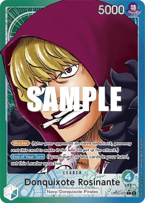 Carte One Piece anglaise OP05-022 Donquixote Rosinante (version 2)