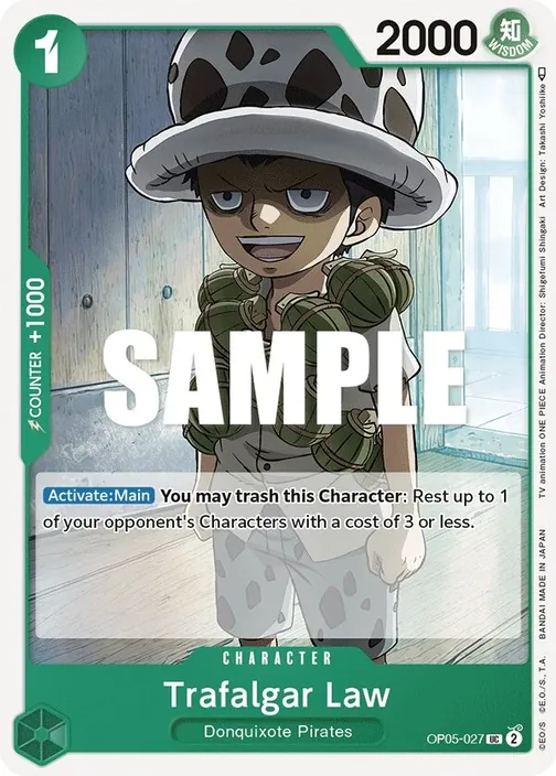 Carte One Piece anglaise OP05-027 Trafalgar Law
