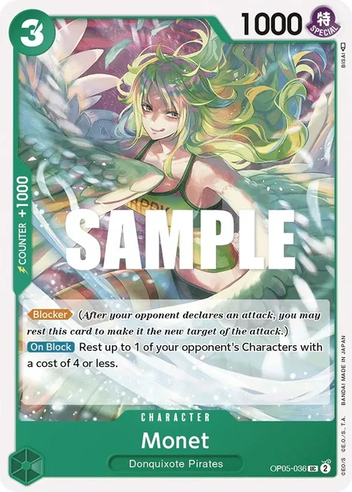 Carte One Piece anglaise OP05-036 Monet