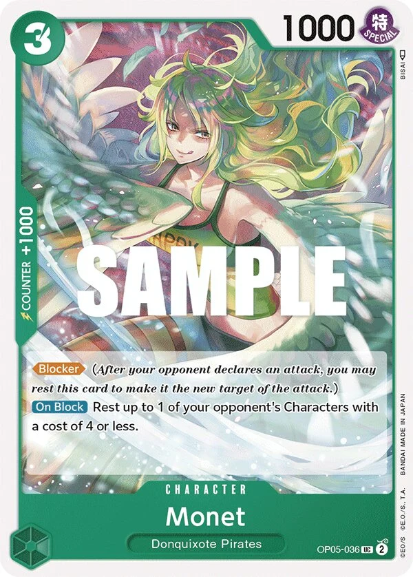 Carte One Piece anglaise Monet OP05-036 UC