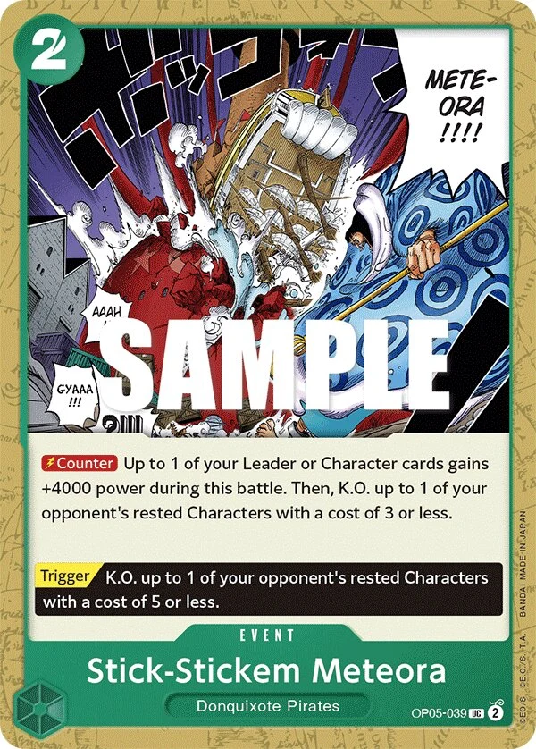 Carte One Piece anglaise Stick-Stickem Meteora OP05-039 UC