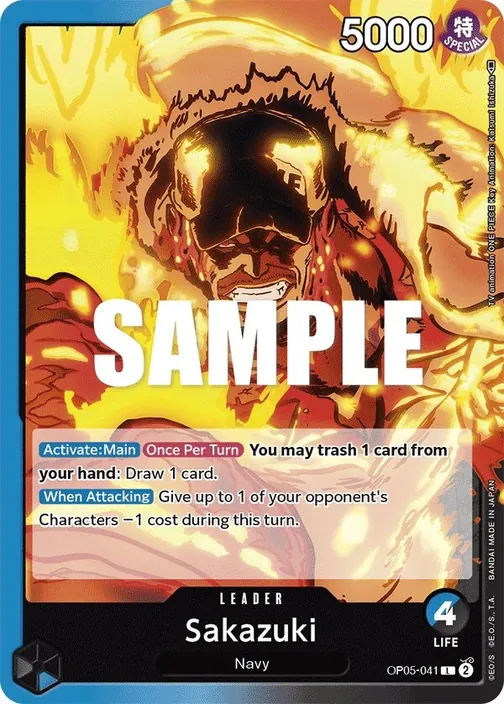 Carte One Piece anglaise OP05-041 Sakazuki