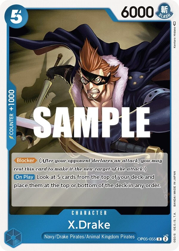 Carte One Piece anglaise X.Drake OP05-055 R