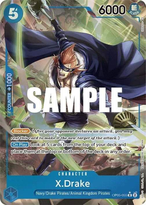 Carte One Piece anglaise OP05-055 X.Drake (version 2)