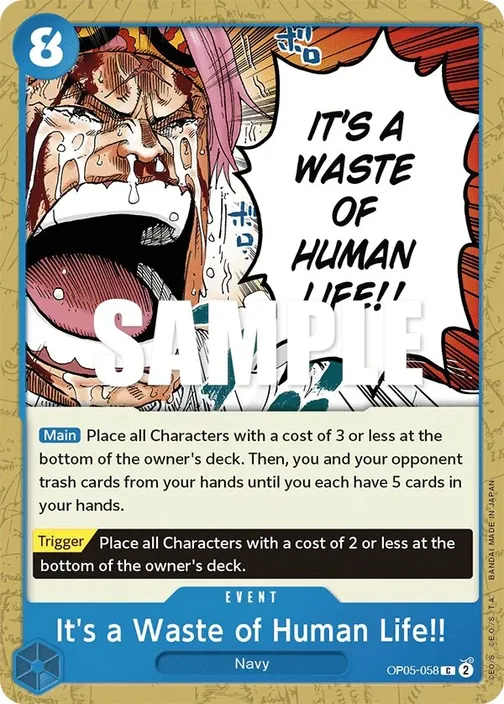 Carte One Piece anglaise OP05-058 It's a Waste of Human Life!!