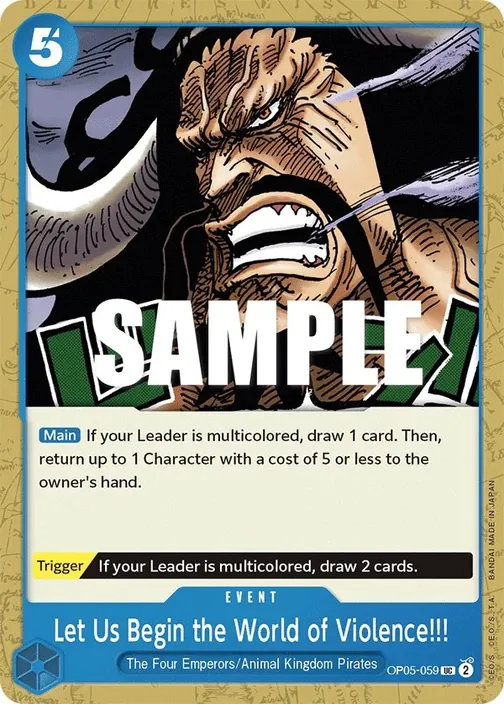 Carte One Piece anglaise OP05-059 Let Us Begin the World of Violence!!!