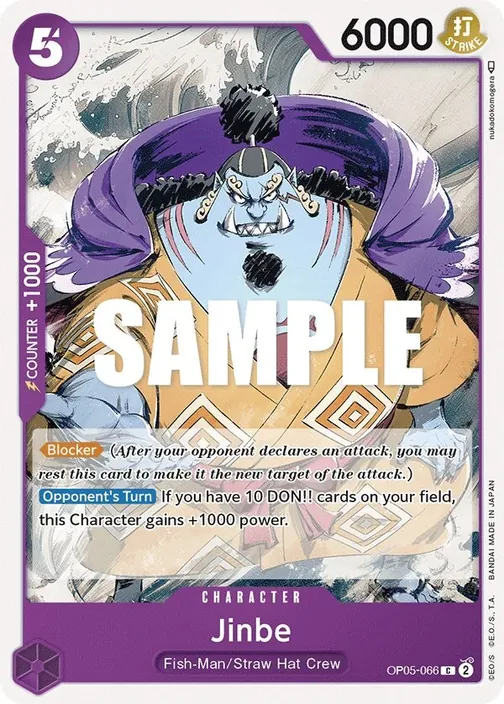 Carte One Piece anglaise OP05-066 Jinbe