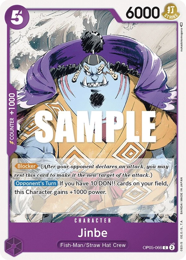 Carte One Piece anglaise Jinbe OP05-066 C