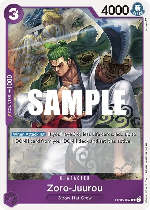 Carte One Piece anglaise OP05-067 Zoro-Juurou