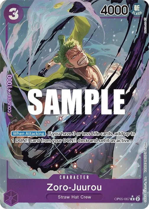 Carte One Piece anglaise OP05-067 Zoro-Juurou (version 2)