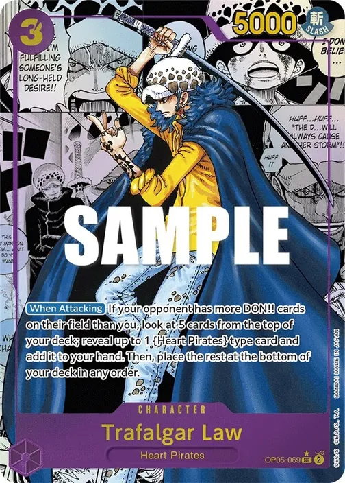 Carte One Piece anglaise OP05-069 Trafalgar Law (version 3)