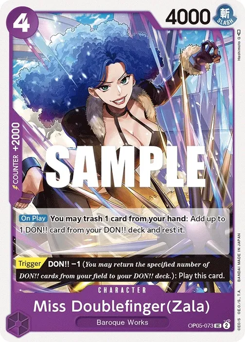 Carte One Piece anglaise OP05-073 Miss Doublefinger(Zala)