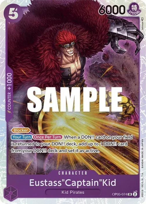 Carte One Piece anglaise OP05-074 Eustass"Captain"Kid