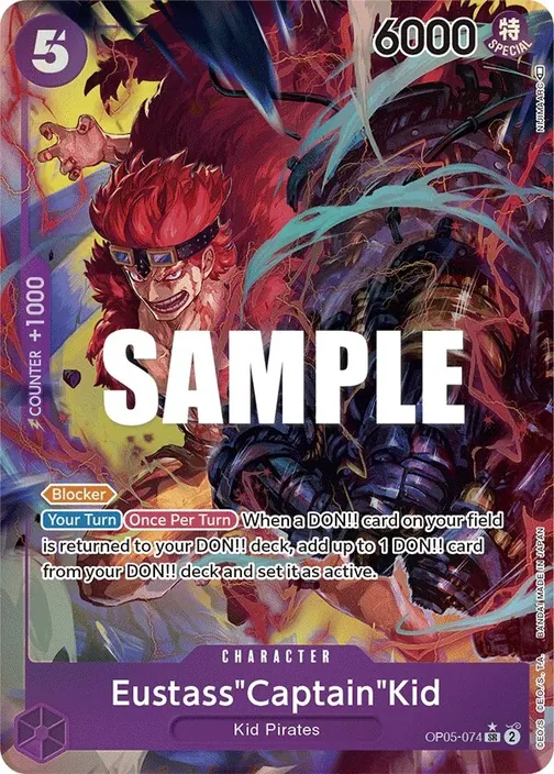 Carte One Piece anglaise OP05-074 Eustass"Captain"Kid (version 2)