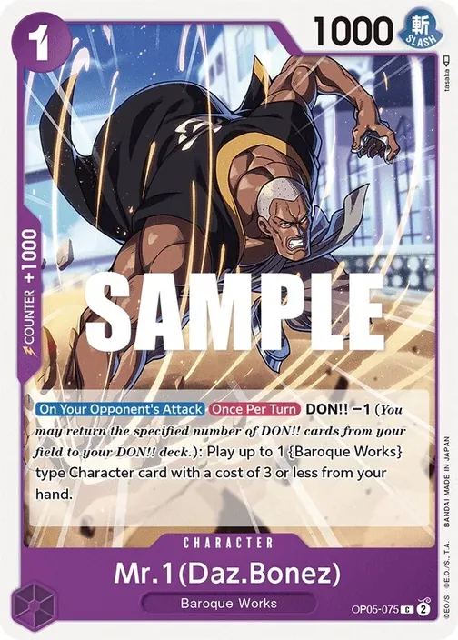 Carte One Piece anglaise OP05-075 Mr.1(Daz.Bonez)