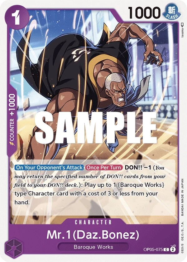 Carte One Piece anglaise Mr.1(Daz.Bonez) OP05-075 C