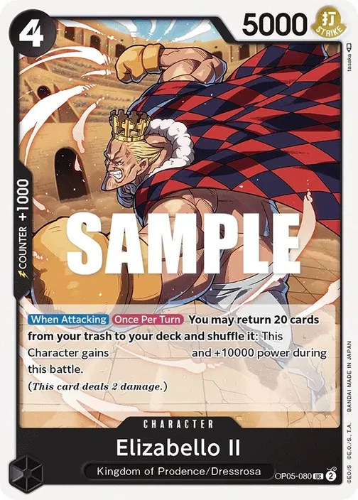 Carte One Piece anglaise OP05-080 Elizabello II