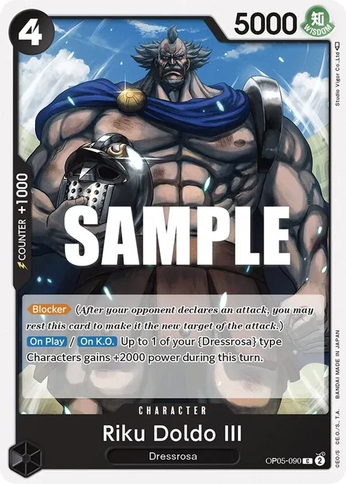 Carte One Piece anglaise OP05-090 Riku Doldo III