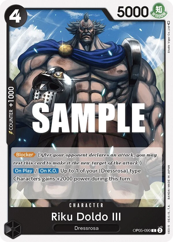 Carte One Piece anglaise Riku Doldo III OP05-090 C