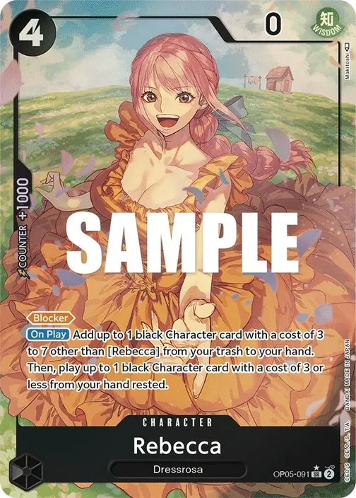 Carte One Piece anglaise OP05-091 Rebecca (version 2)