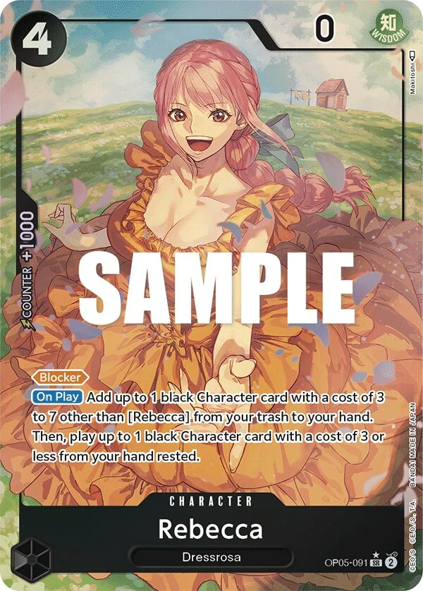 Carte One Piece anglaise Rebecca OP05-091 SR