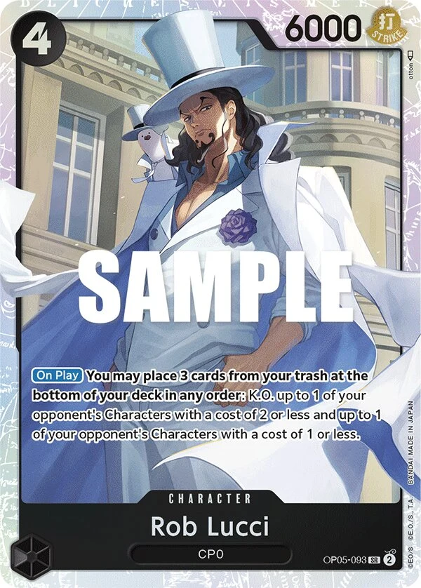 Carte One Piece anglaise Rob Lucci OP05-093 SR