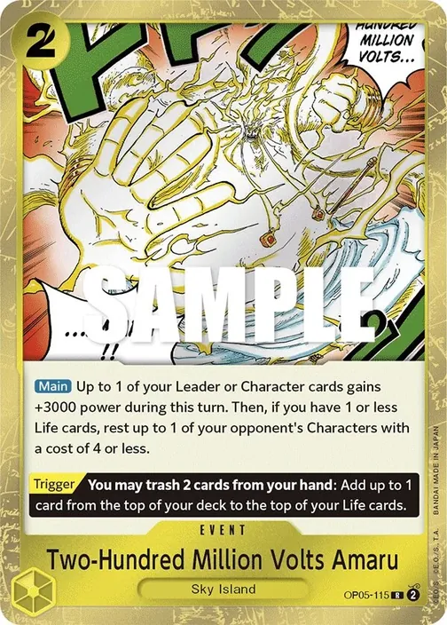 Carte One Piece anglaise OP05-115 Two-Hundred Million Volts Amaru