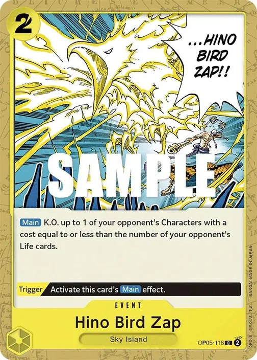 Carte One Piece anglaise OP05-116 Hino Bird Zap