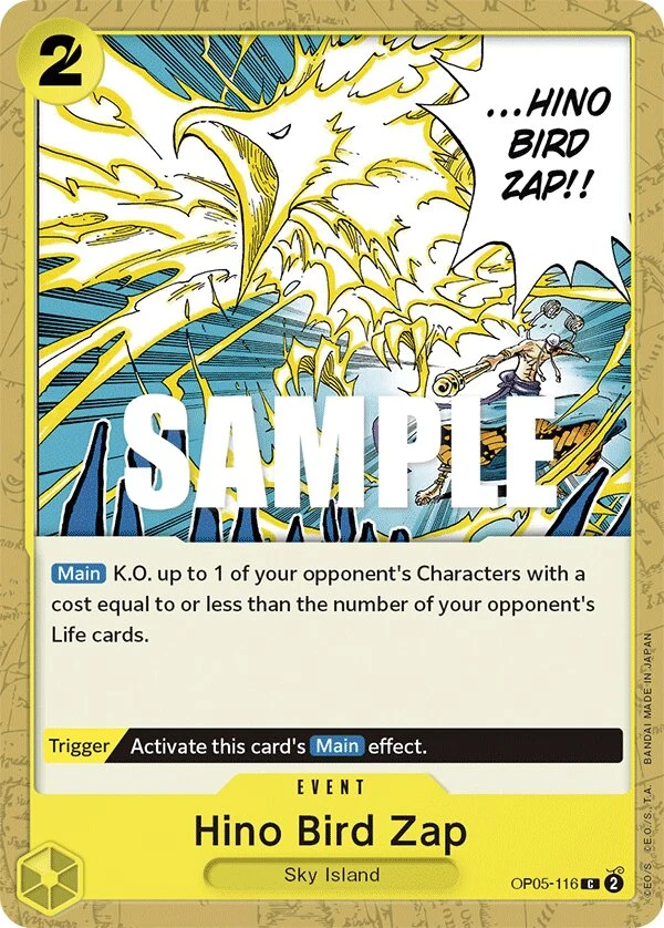 Carte One Piece anglaise Hino Bird Zap OP05-116 C