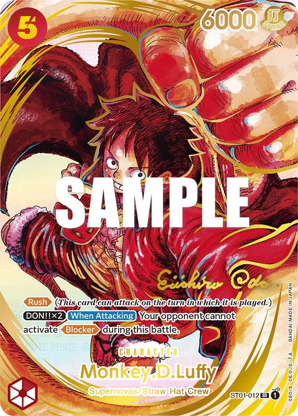 Carte One Piece anglaise Monkey.D.Luffy ST01-012 SR