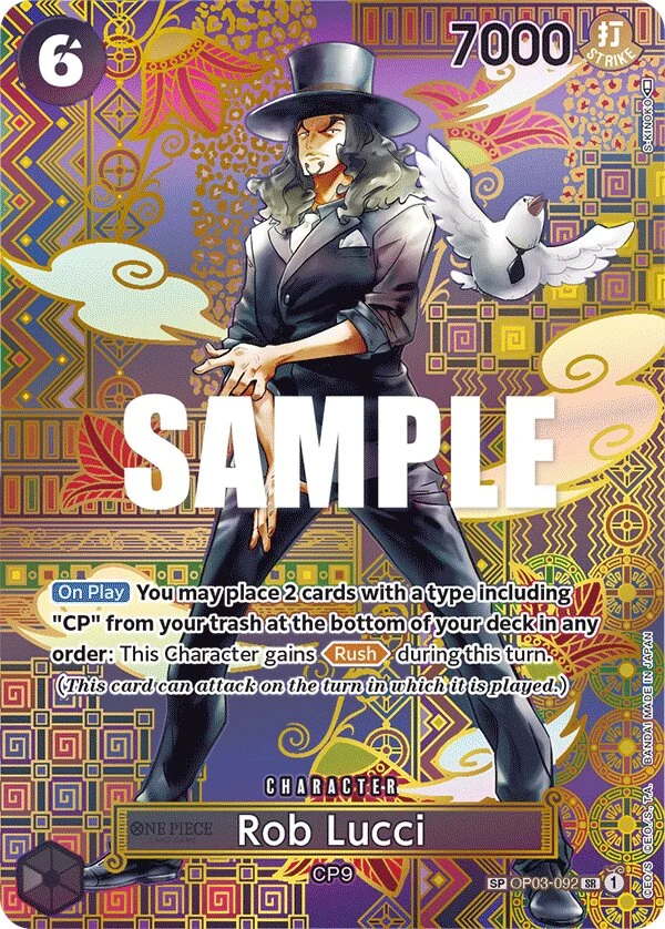 Carte One Piece anglaise Rob Lucci OP03-092 SP