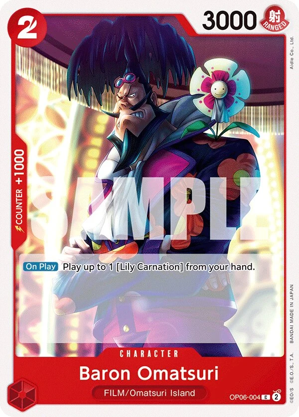 Carte One Piece anglaise Baron Omatsuri OP06-004 C