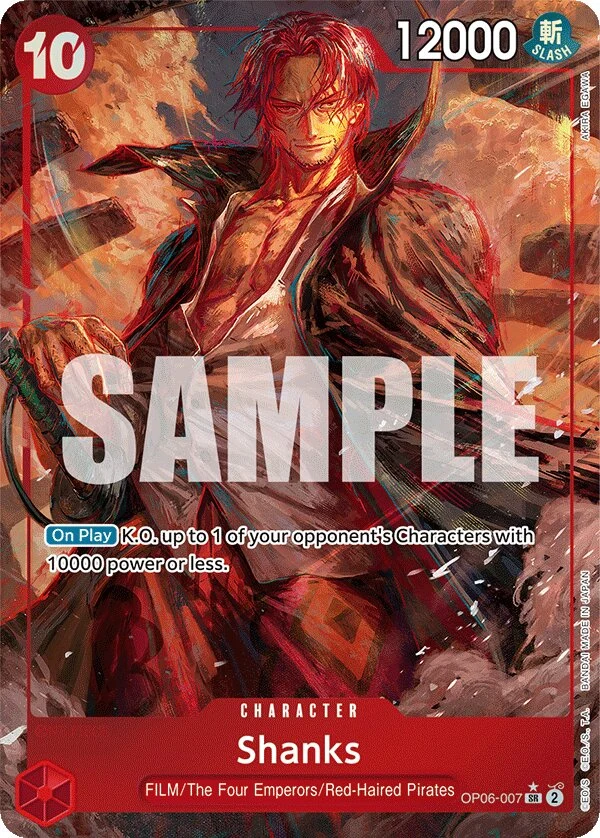 Carte One Piece anglaise Shanks OP06-007 SR