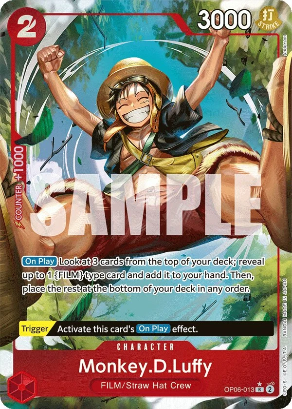 Carte One Piece anglaise Monkey.D.Luffy OP06-013 R