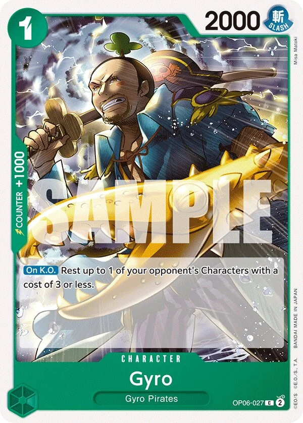 Carte One Piece anglaise Gyro OP06-027 C