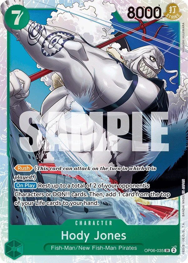 Carte One Piece anglaise Hody Jones OP06-035 SR