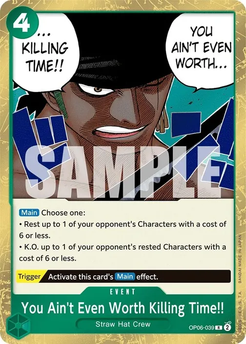 Carte One Piece anglaise OP06-039 You Ain't Even Worth Killing Time!!