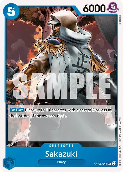 Carte One Piece anglaise OP06-046 Sakazuki