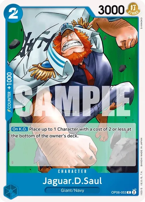 Carte One Piece anglaise OP06-053 Jaguar.D.Saul