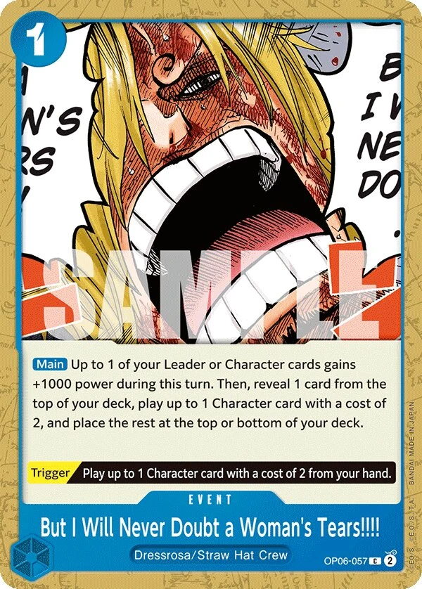 Carte One Piece anglaise But I Will Never Doubt a Woman's Tears!!!! OP06-057 C
