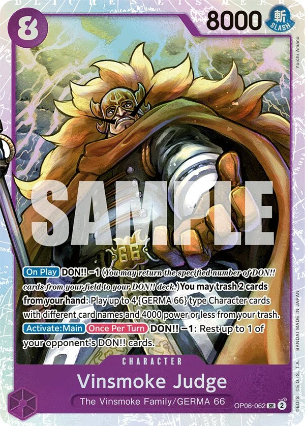 Carte One Piece anglaise Vinsmoke Judge OP06-062 SR