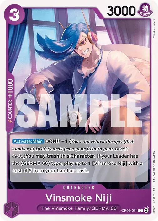 Carte One Piece anglaise OP06-064 Vinsmoke Niji