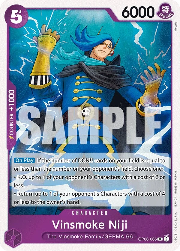 Carte One Piece anglaise Vinsmoke Niji OP06-065 R