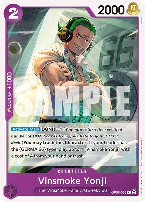 Carte One Piece anglaise OP06-066 Vinsmoke Yonji