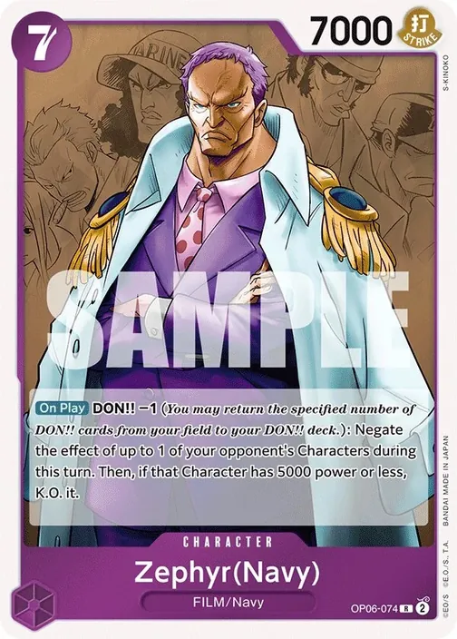 Carte One Piece anglaise OP06-074 Zephyr(Navy)