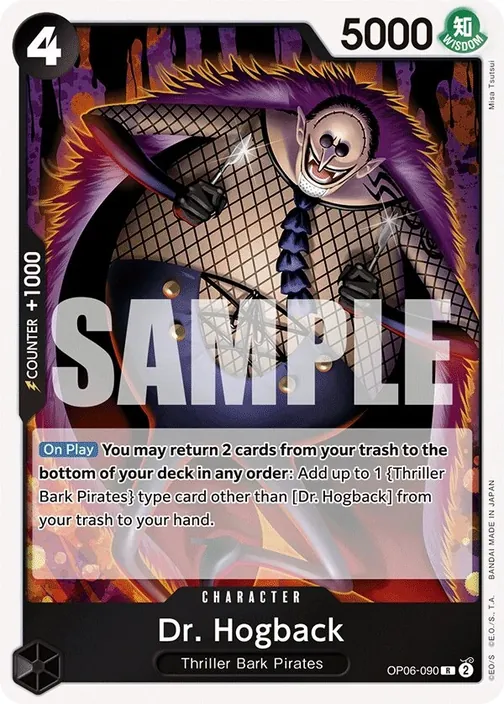 Carte One Piece anglaise OP06-090 Dr. Hogback